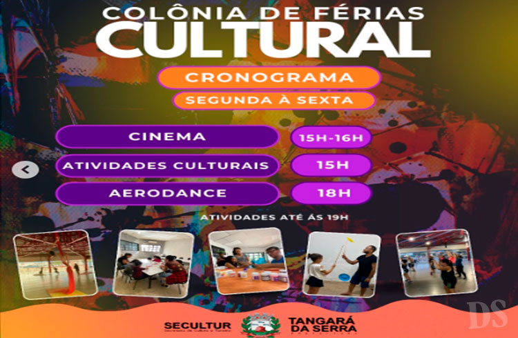 As atividades acontecerão no Centro Cultural, a partir das 15h